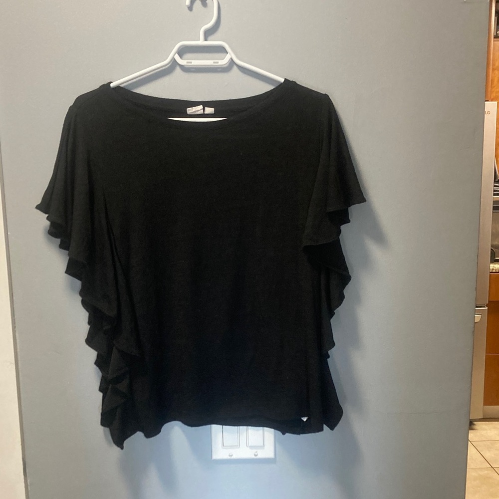 GAP Black Ruffle Sleeve Sweater